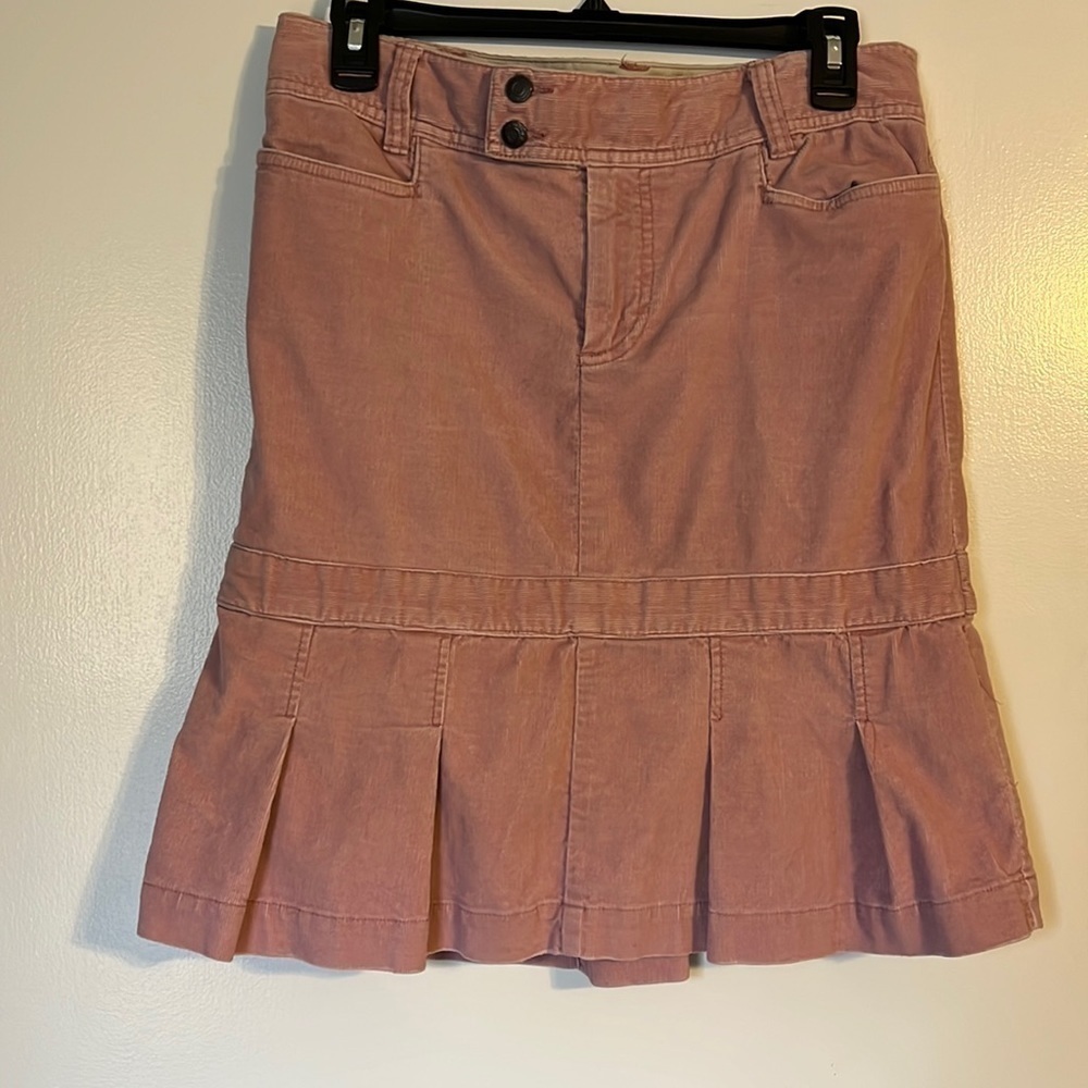 Y2K  Abercrombie & Fitch Dusty Rose Corduroy Button Front Skirt size 6